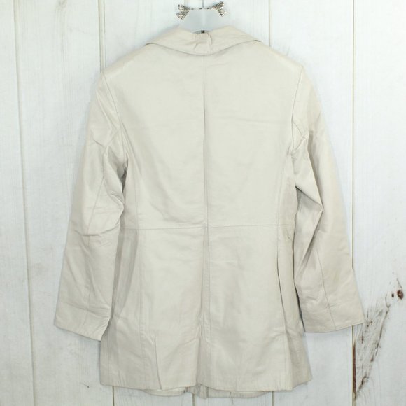 VERA PELLE Tan Leather Down Button with Collar Jacket Italy Made Size 46 - Picture 5 of 10